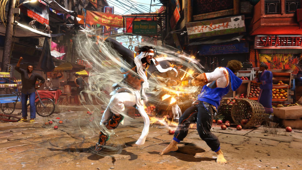 Rashid hitting Luke with tornado